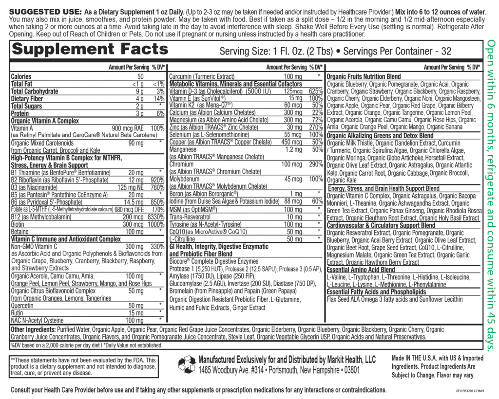 DAILYMetrix Supplement Facts